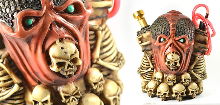 skull smoking vase